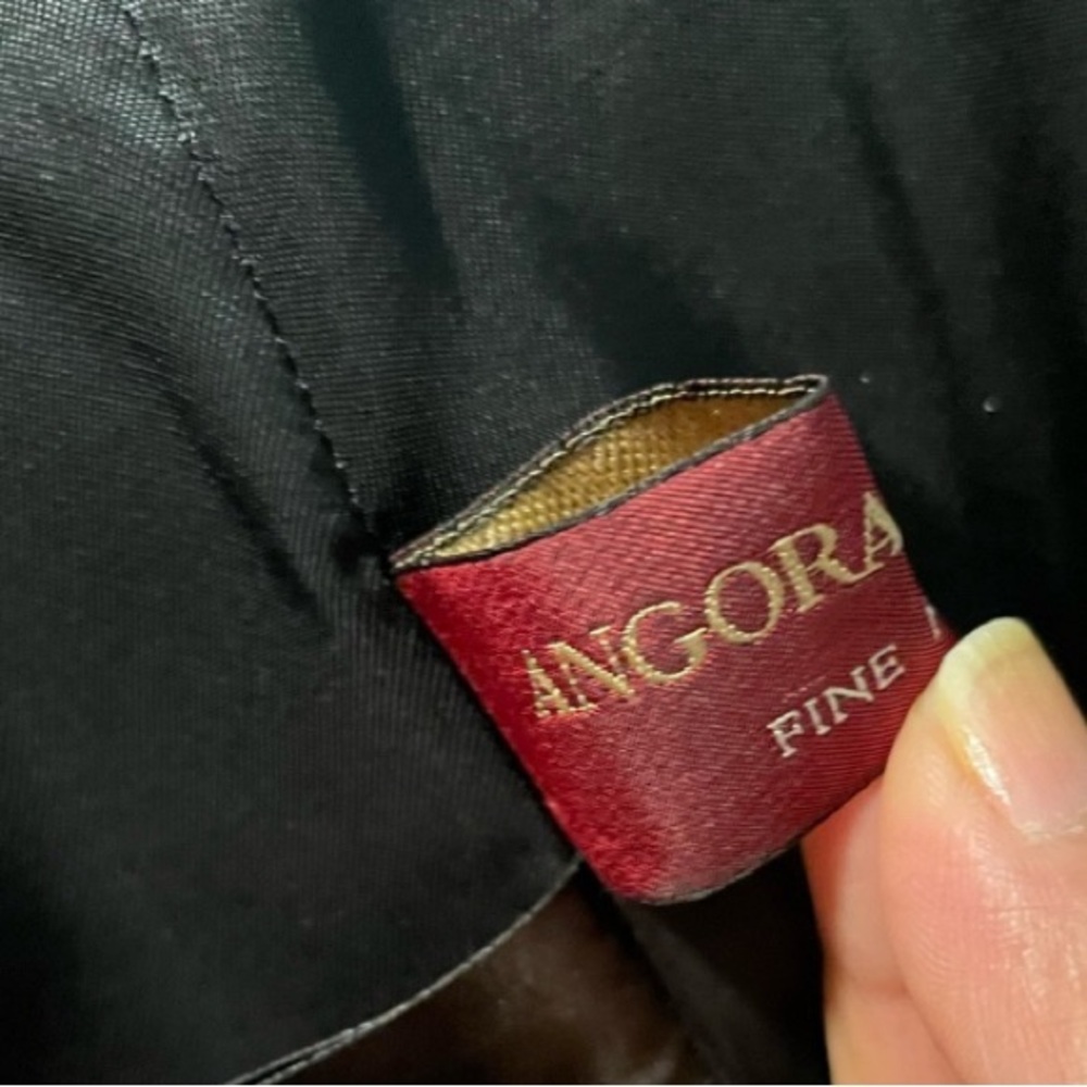 Cinzia Rocca Angora & Wool Long Black Luxury Overcoat - Picture 5 of 7